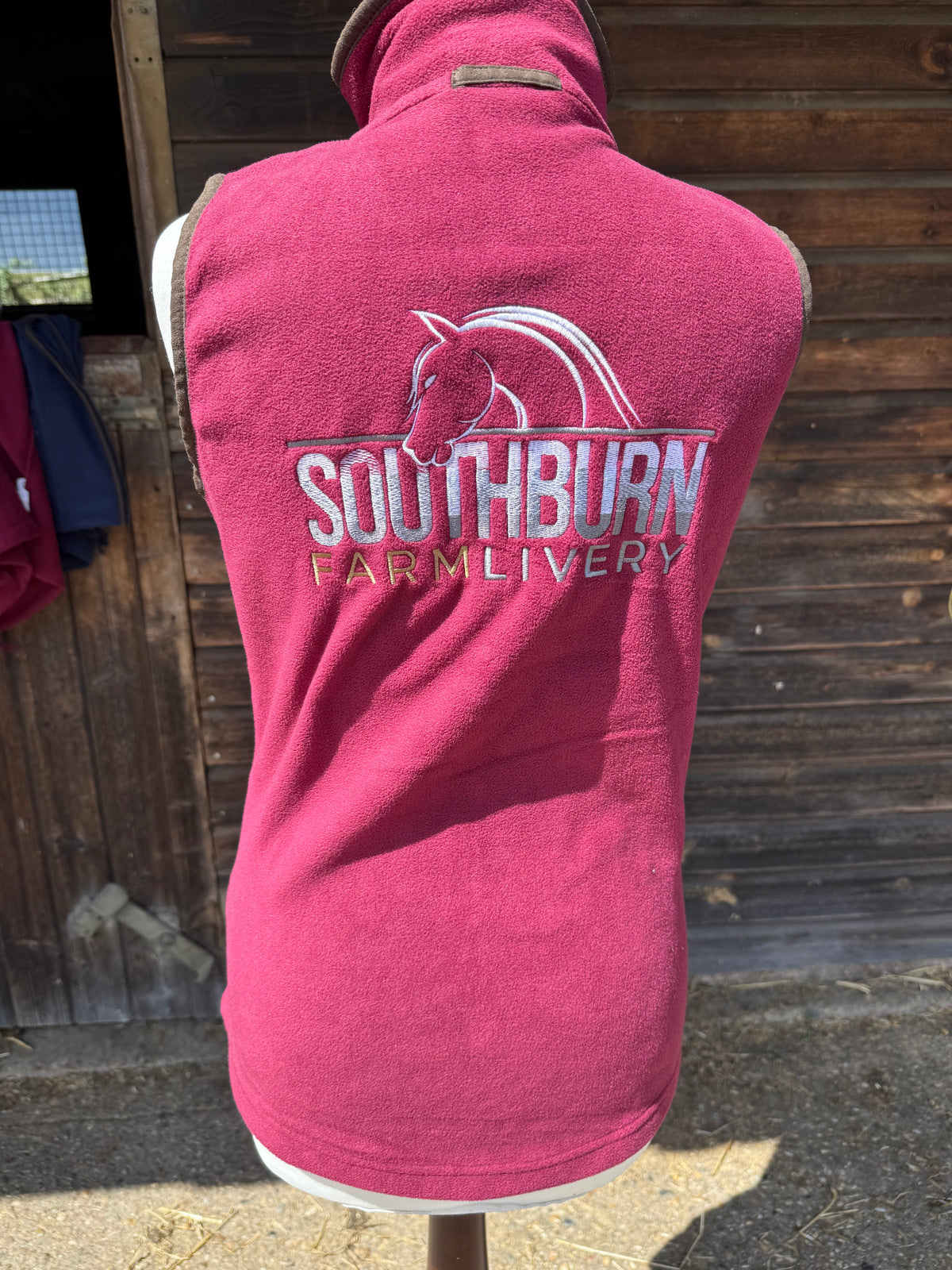 Premier Ladies Artisan Fleece Gilet - Burgundy/brown