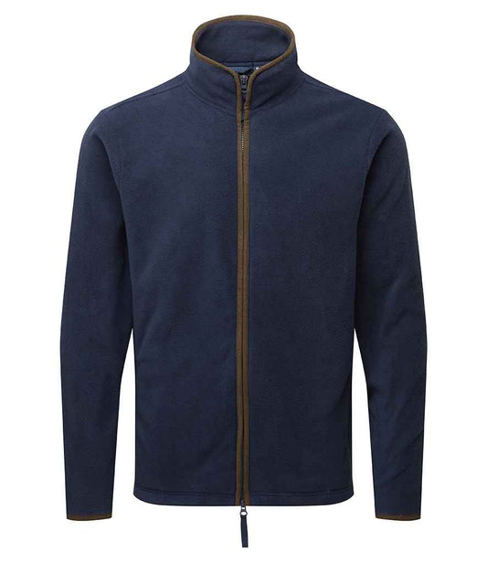 Premier Mens Artisan Fleece Jacket - Navy/brown