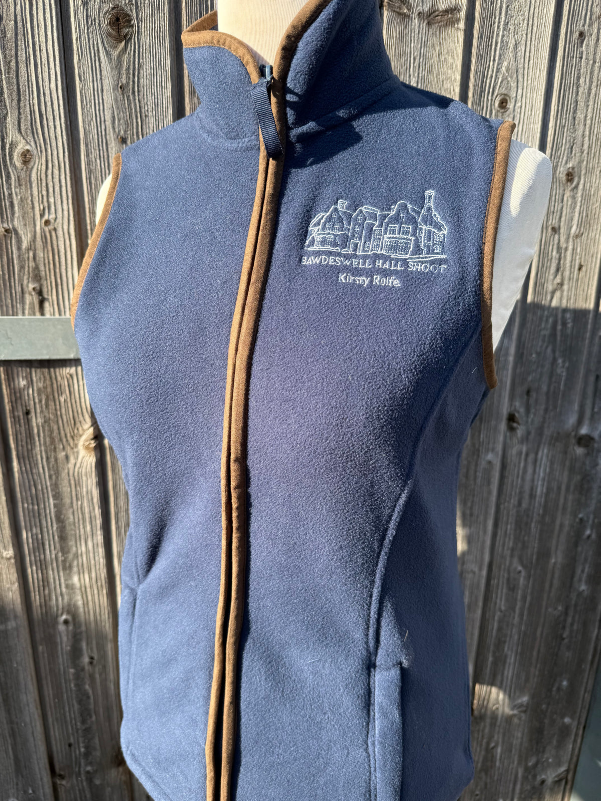 Premier Ladies Artisan Fleece Gilet - Navy/brown