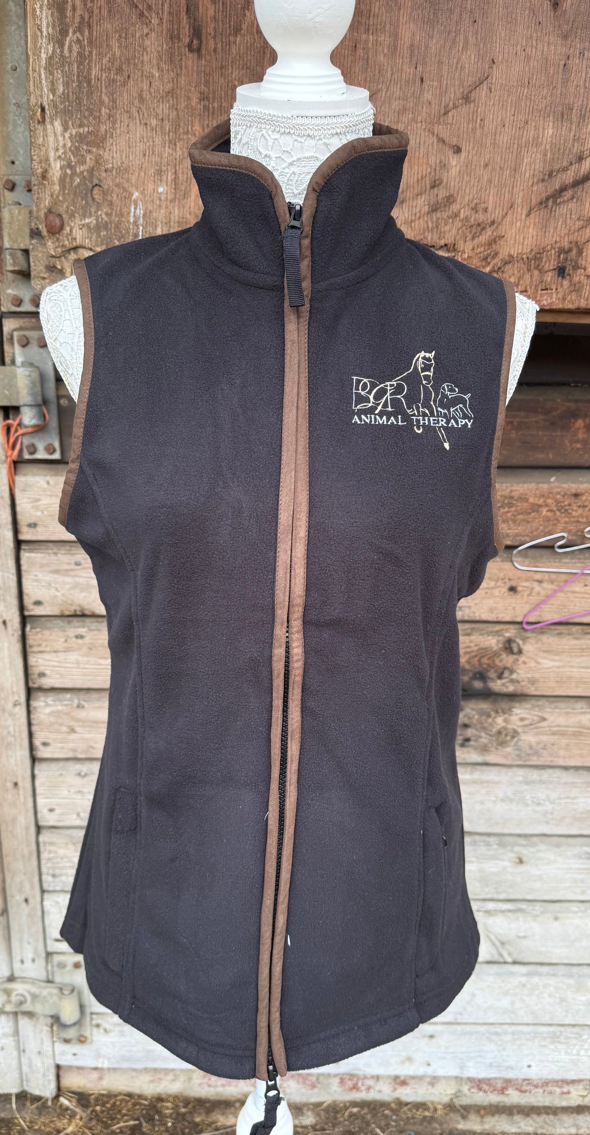 Premier Artisan Fleece Gilet - Men/Unisex - Black/brown