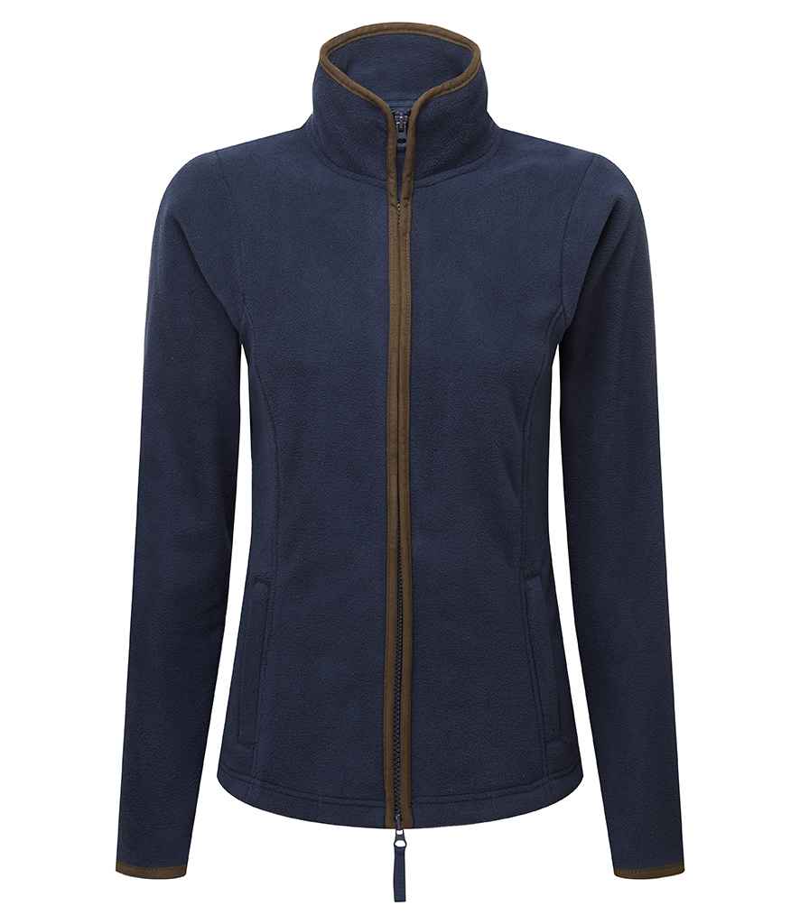 Premier Ladies Artisan Fleece Jacket - Navy/Bown