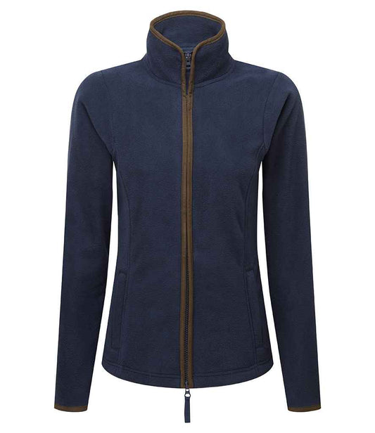 Premier Ladies Artisan Fleece Jacket - Navy/Bown