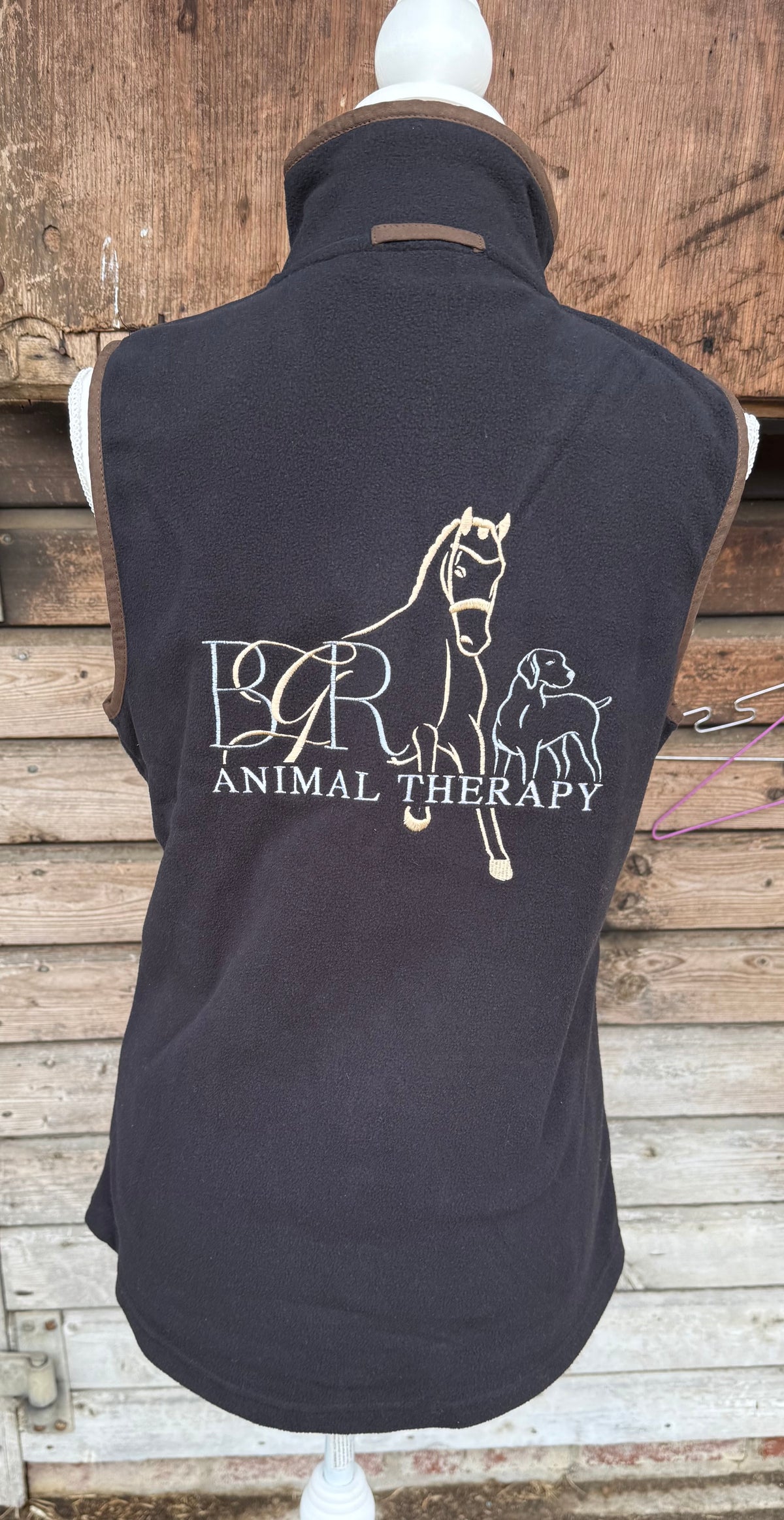 Premier Ladies Artisan Fleece Gilet - Black/brown