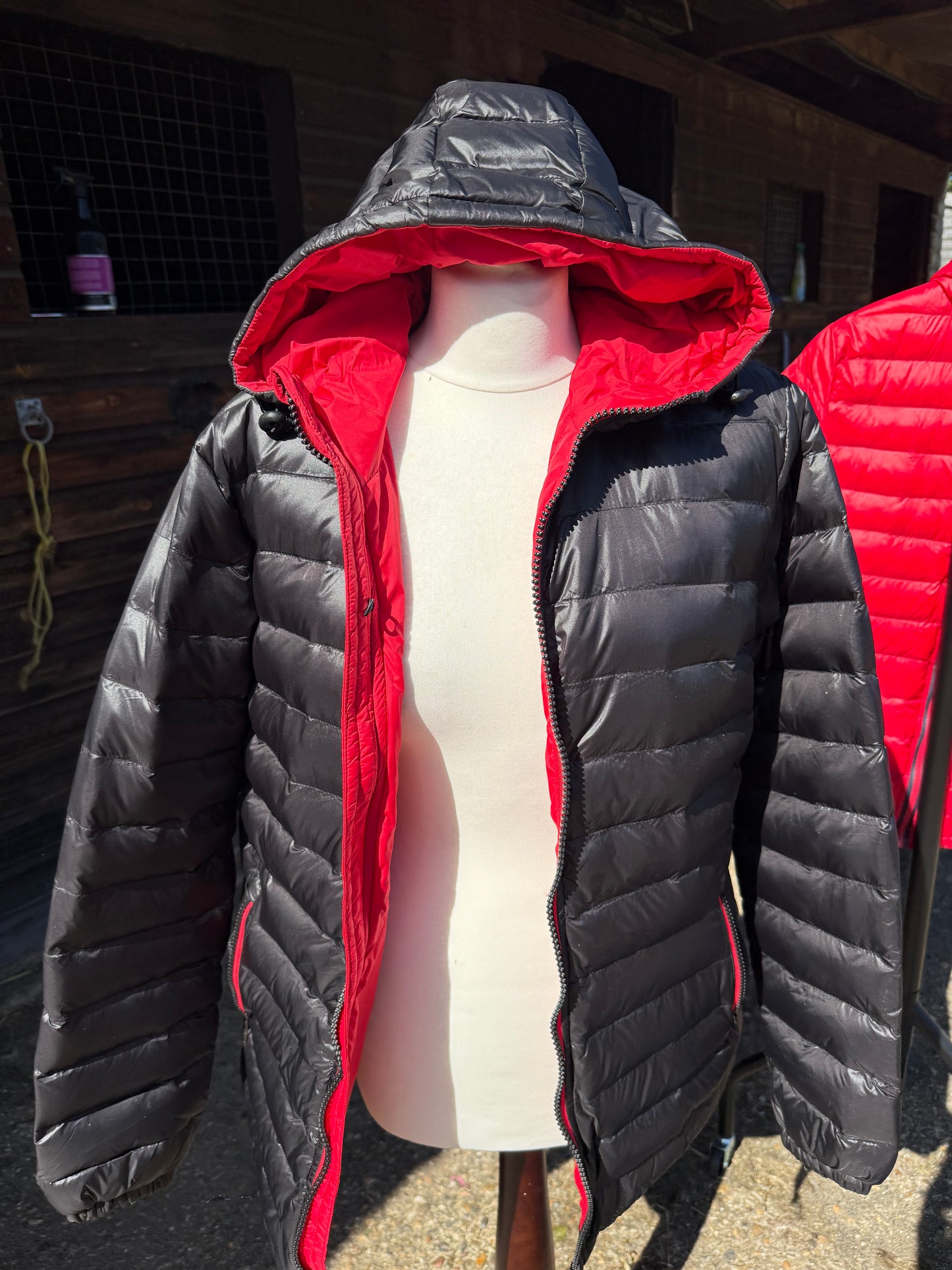 Black/red Hooded Padded Jacket