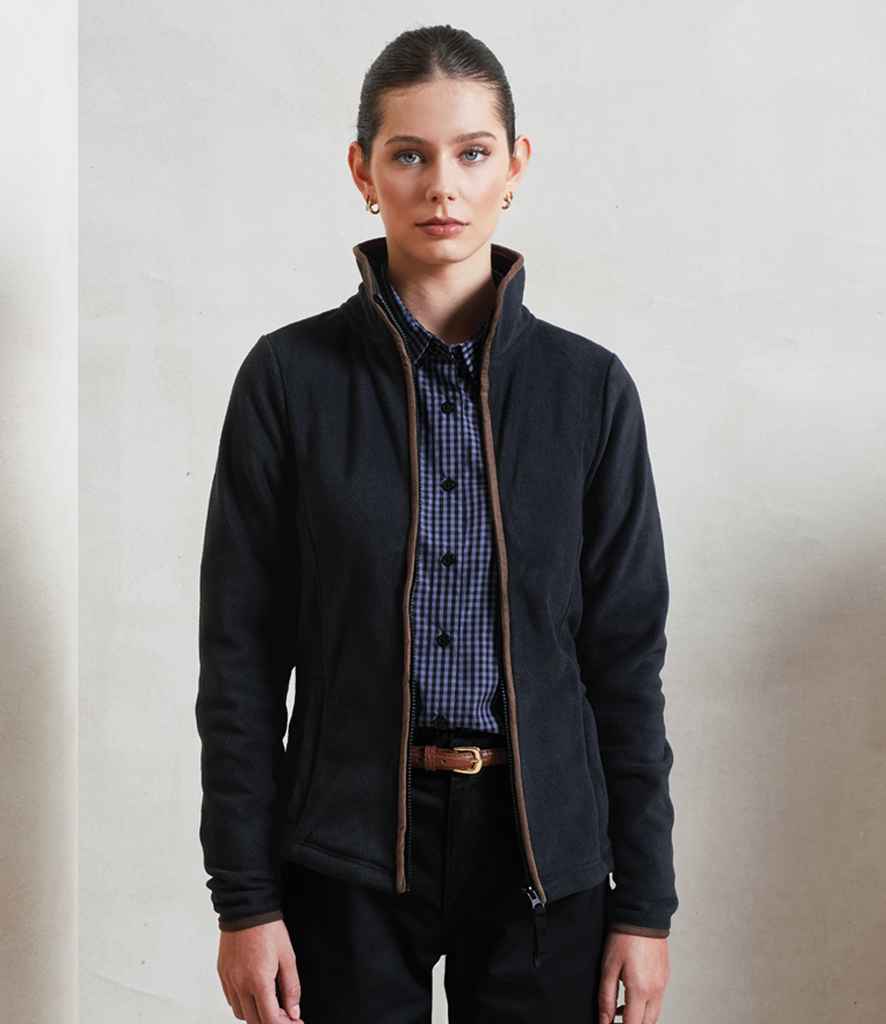 Premier Ladies Artisan Fleece Jacket - Black/brown