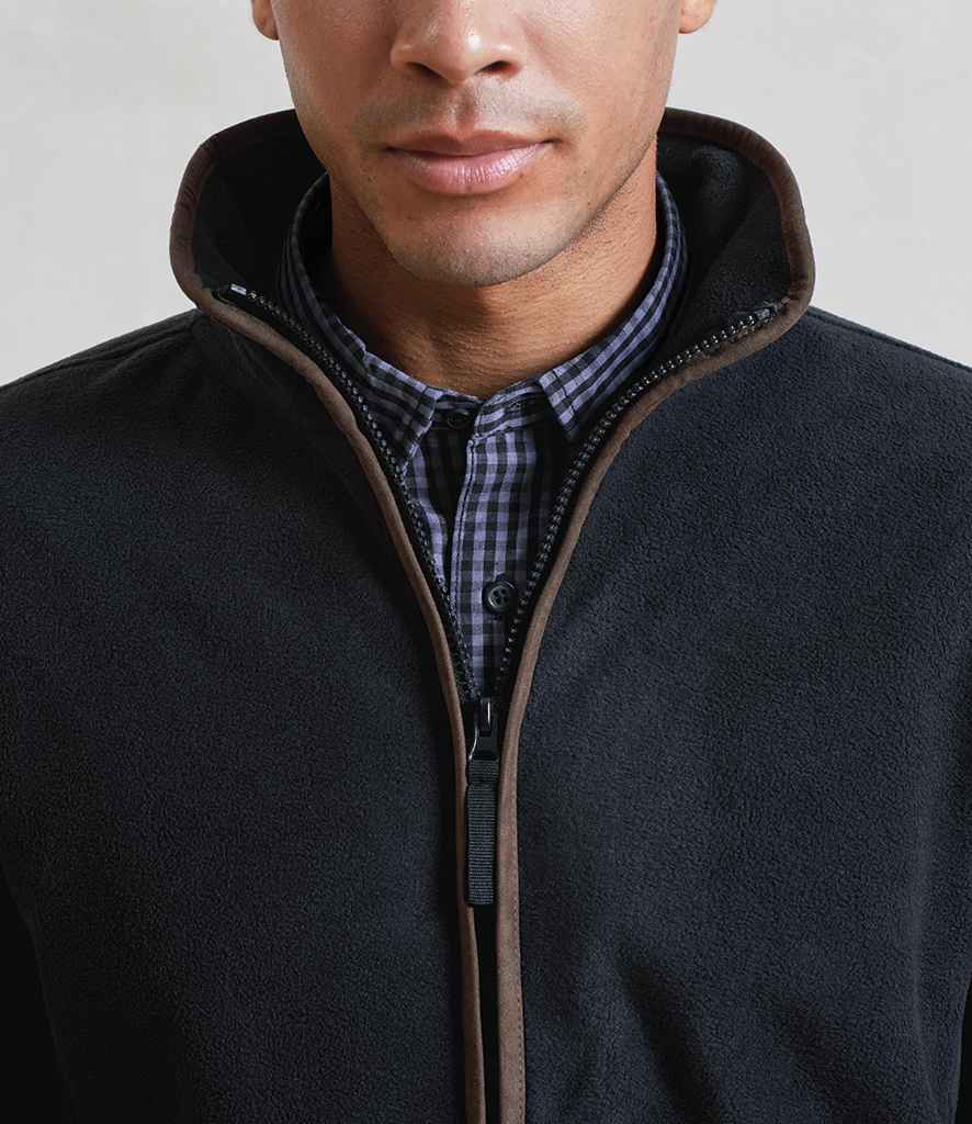 Premier Artisan Fleece Gilet - Men/Unisex - Black/brown